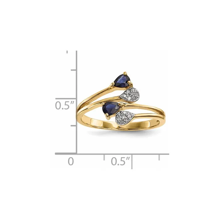 Rings 14K Gold w Real Diamond Sapphire Polished Ring Goldiacom