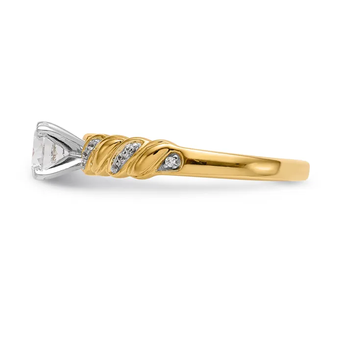Rings 14k Peg Set Simulated Diamond Criss Cross Engagement Ring Goldiacom