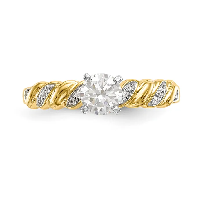Rings 14k Peg Set Simulated Diamond Criss Cross Engagement Ring Goldiacom