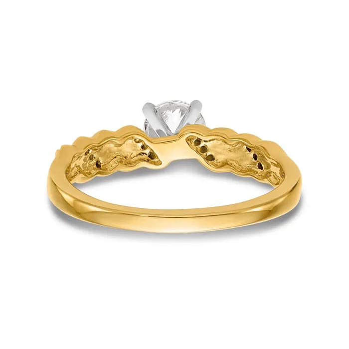 Rings 14k Peg Set Simulated Diamond Criss Cross Engagement Ring Goldiacom