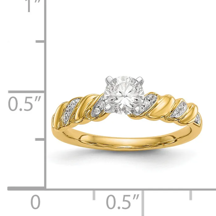 Rings 14k Peg Set Simulated Diamond Criss Cross Engagement Ring Goldiacom