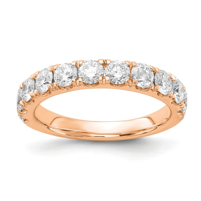 Rings 14k Rose Gold 1 12 Ct Lab Grown Diamond VSSI G Wedding Band Ring Goldia