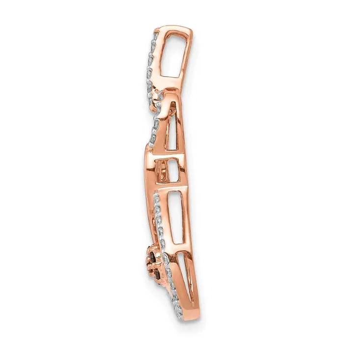 Rings 14k Rose Gold Champagne and White Real Diamond Double Infinity Chain Slide Goldia