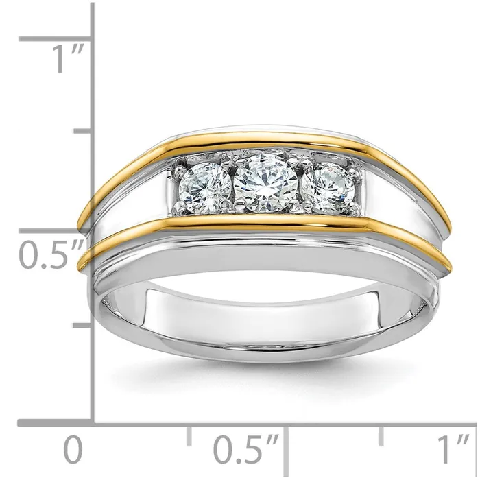 Rings 14k Twotone Gold Mens 12 carat Diamond Complete Ring Goldia