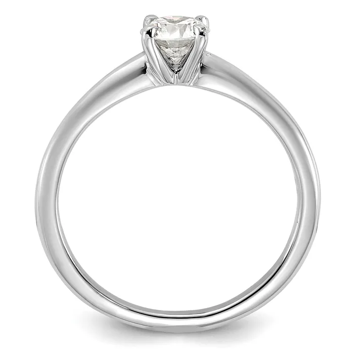 Rings 14k White Gold 12 Ct Certified Lab Grown Diamond VSSI G Round Solitaire Engagement Ring Goldia