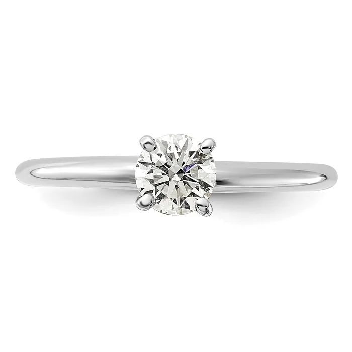 Rings 14k White Gold 12 Ct Certified Lab Grown Diamond VSSI G Round Solitaire Engagement Ring Goldia