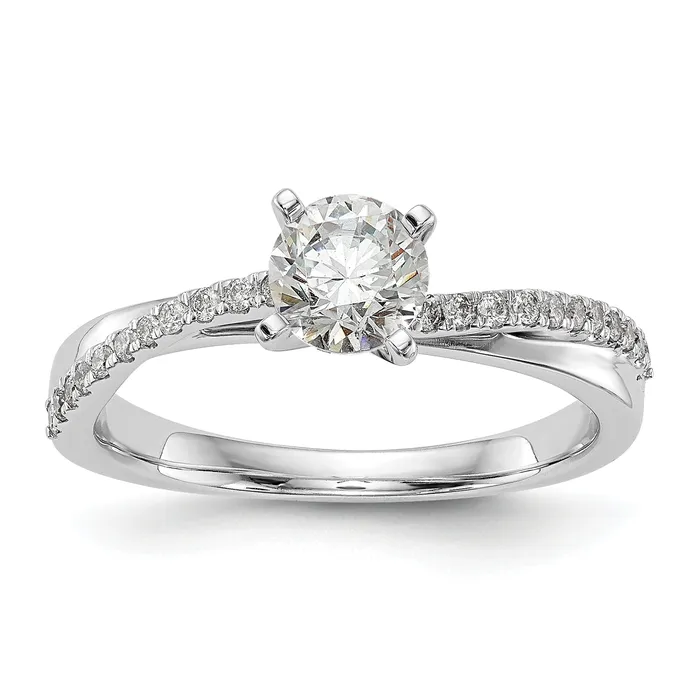 Rings 14k White Gold 18 Ct Lab Grown Diamond VSSI G Peg Set Engagement Ring Goldia