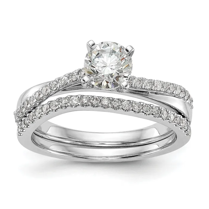 Rings 14k White Gold 18 Ct Lab Grown Diamond VSSI G Peg Set Engagement Ring Goldia
