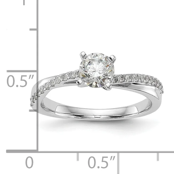 Rings 14k White Gold 18 Ct Lab Grown Diamond VSSI G Peg Set Engagement Ring Goldia