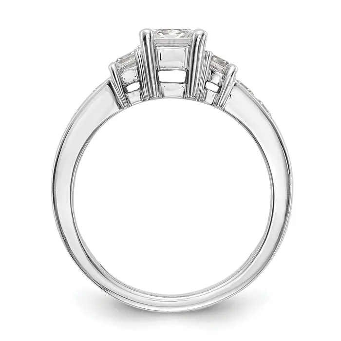 Rings 14K White Gold 3 Stone Simulated Diamond Engagement Ring Goldiacom