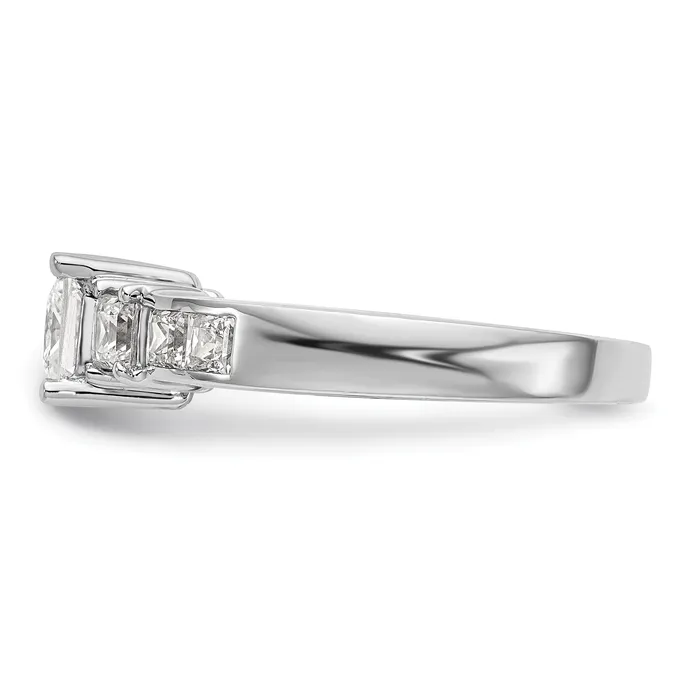 Rings 14K White Gold 3 Stone Simulated Diamond Engagement Ring Goldiacom