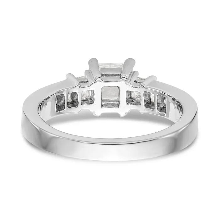 Rings 14K White Gold 3 Stone Simulated Diamond Engagement Ring Goldiacom