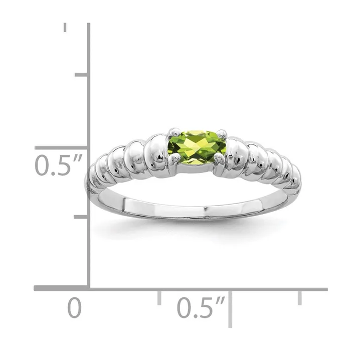 Rings 14k White Gold 5x3mm Oval Peridot ring Goldia