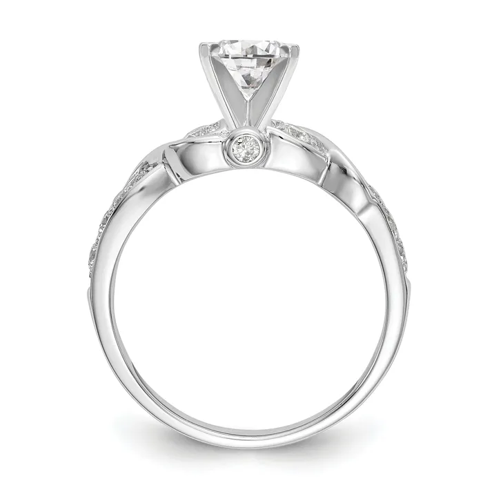 Rings 14K White Gold Lab Grown Diamond VSSI FGH Peg Set Semimount Engagement Ring Goldia