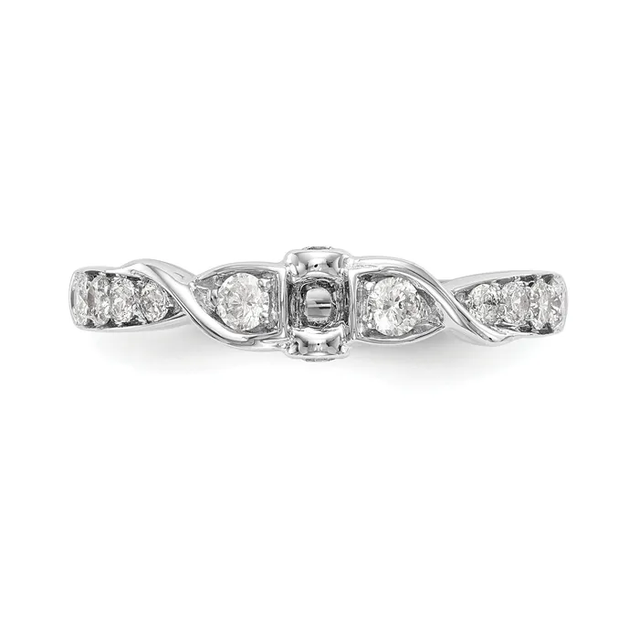 Rings 14K White Gold Lab Grown Diamond VSSI FGH Peg Set Semimount Engagement Ring Goldia