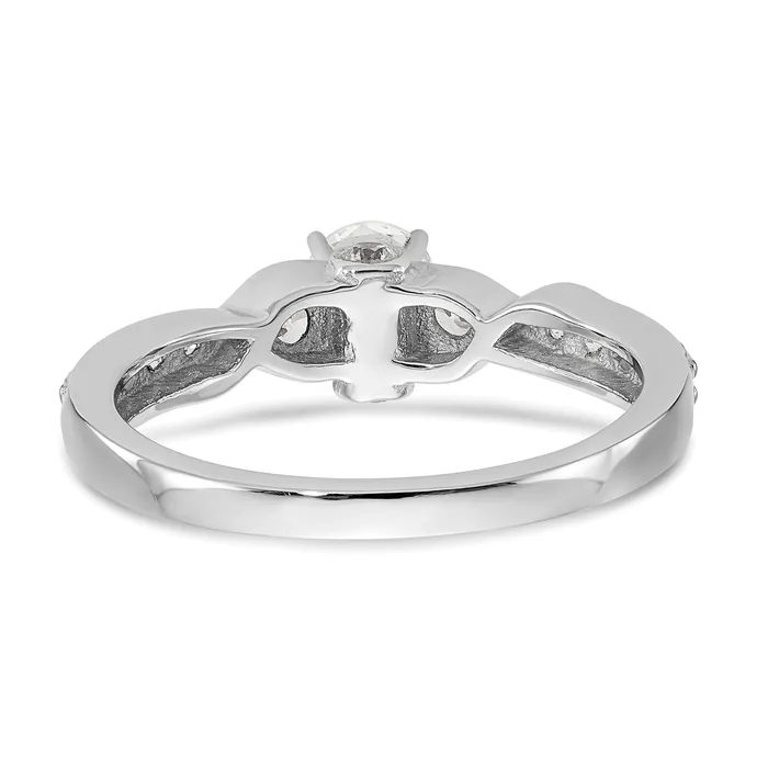Rings 14K White Gold Lab Grown Diamond VSSI FGH Peg Set Semimount Engagement Ring Goldia