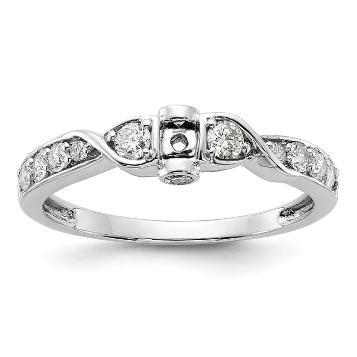 Rings 14K White Gold Lab Grown Diamond VSSI FGH Peg Set Semimount Engagement Ring Goldia