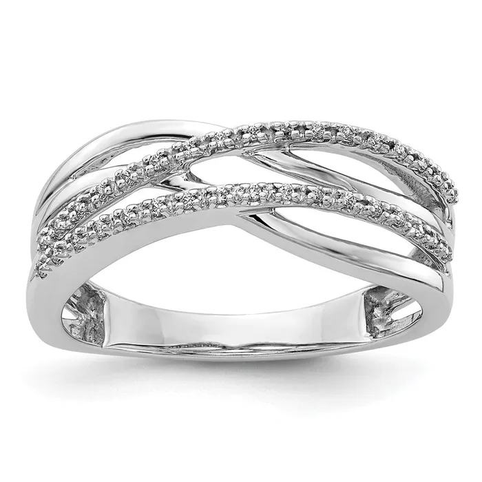 Rings 14k White Gold Polished Real Diamond Ring Goldiacom