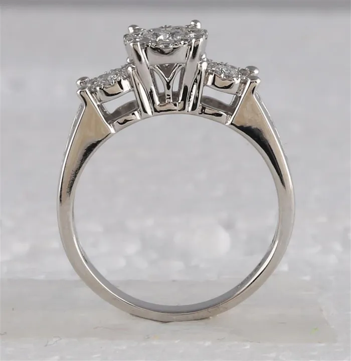 Rings 14k White Gold Round Diamond Bridal Wedding Ring Set 112 Cttw Certified gndatlanta