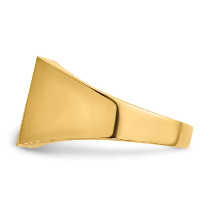 Rings 14K Yellow Gold 120x125mm Closed Back AA Real Diamond Mens Signet Ring Goldiacom