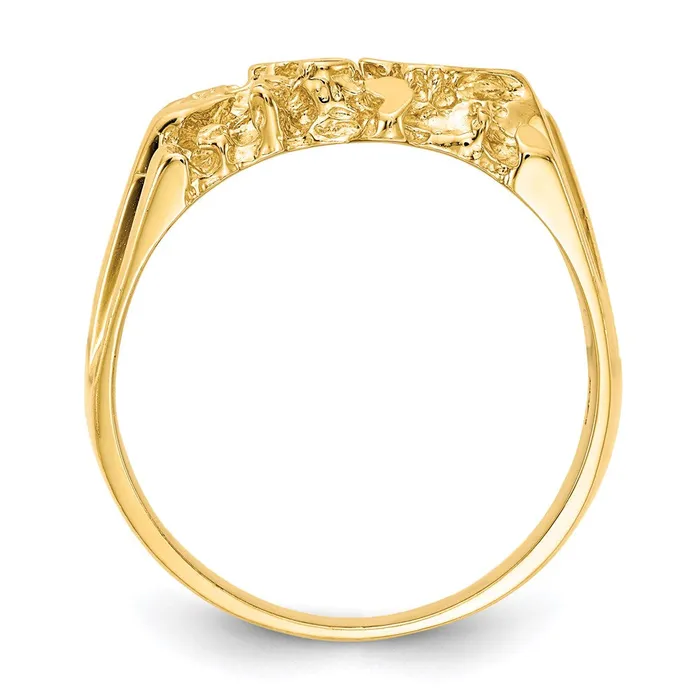 Rings 14K Yellow Gold Mens Nugget Ring Goldia