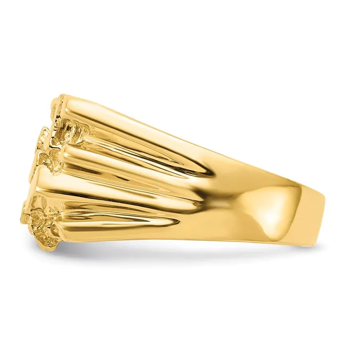 Rings 14K Yellow Gold Mens Nugget Ring Goldia
