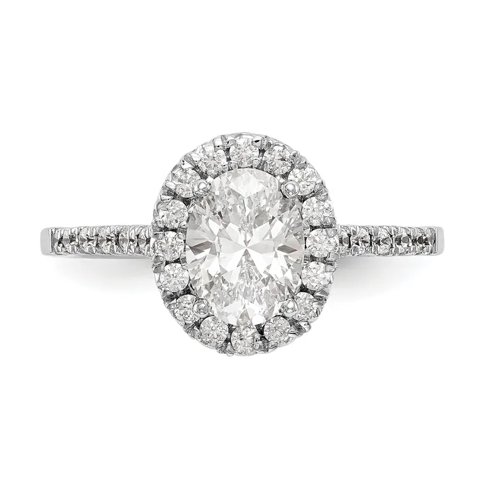 Rings 14kw Oval Halo Simulated Diamond Engagement Ring Goldiacom