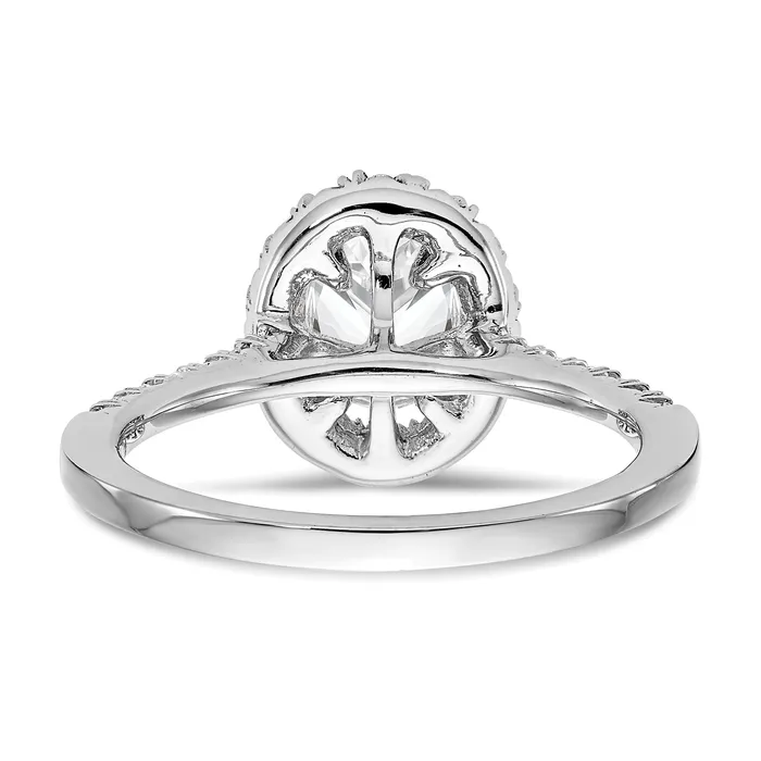 Rings 14kw Oval Halo Simulated Diamond Engagement Ring Goldiacom