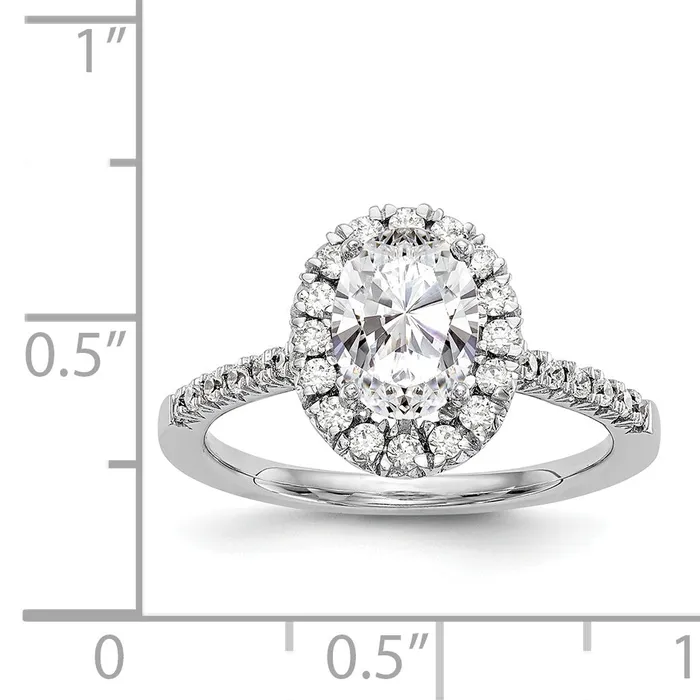Rings 14kw Oval Halo Simulated Diamond Engagement Ring Goldiacom