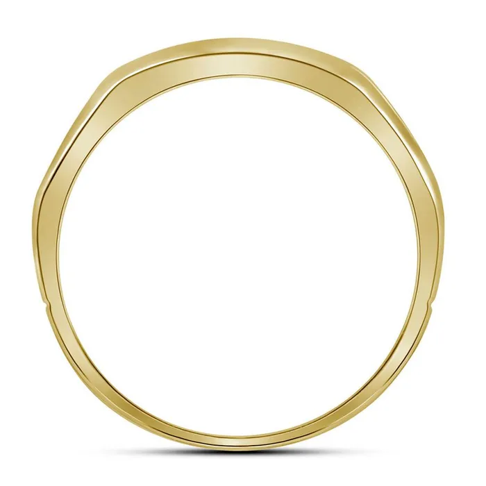 Rings gndatlanta 10k Twotone Yellow Gold Round Diamond Grooved Wedding Band Ring 14 Cttw