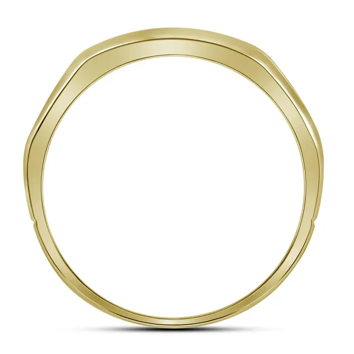 Rings gndatlanta 10k Twotone Yellow Gold Round Diamond Grooved Wedding Band Ring 14 Cttw