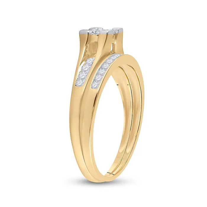 Rings gndatlanta 10k Yellow Gold Princess Diamond Bridal Wedding Ring Set 12 Cttw Size 5