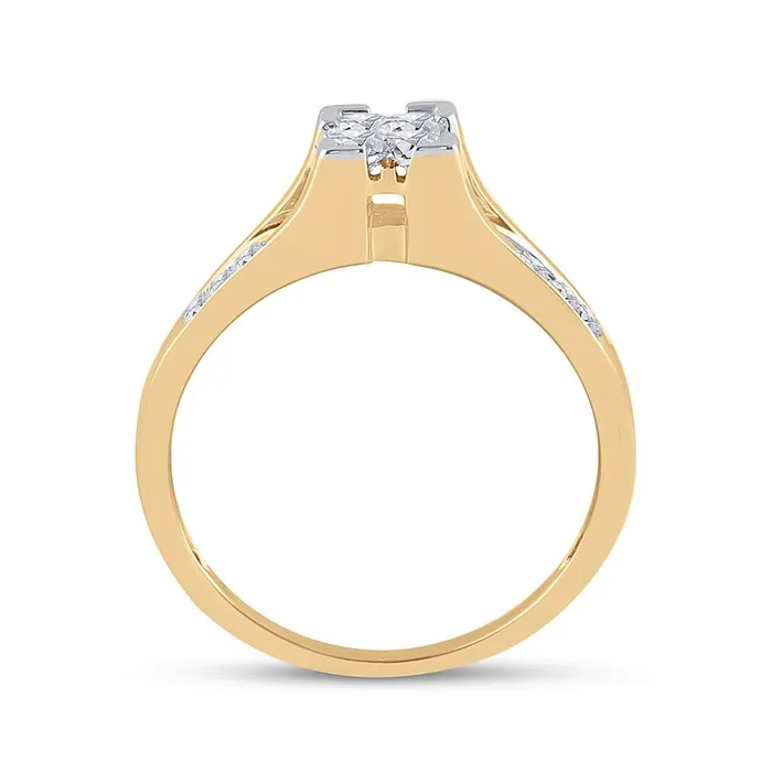 Rings gndatlanta 10k Yellow Gold Princess Diamond Bridal Wedding Ring Set 12 Cttw Size 5