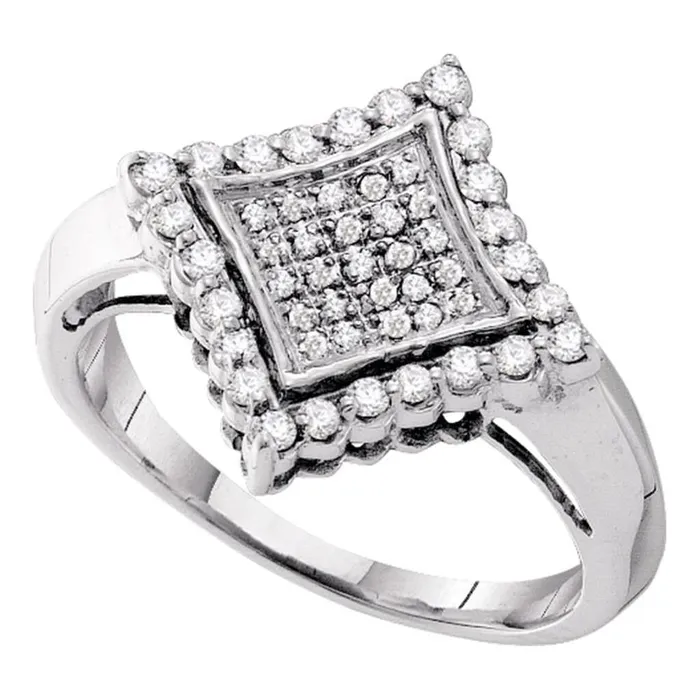 Rings gndatlanta 14k White Gold Round Diamond Fashion Ring 13 Cttw