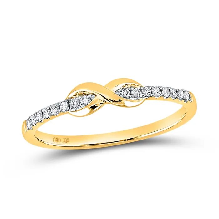 Rings gndatlanta 14k Yellow Gold Round Diamond Infinity Stackable Band Ring 110 Cttw