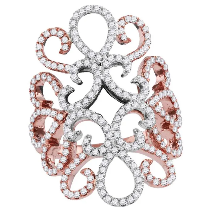 Rings gndatlanta 18k Rose Gold Round Diamond Fashion Ring 12 Cttw