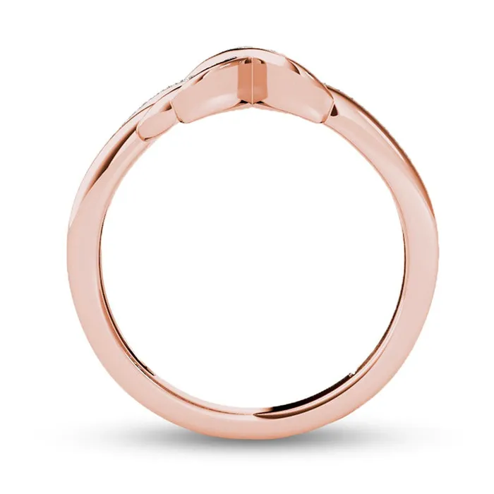 Rings Goldia 007 CT TW Natural Diamond X Ring in Solid 10K Rose Gold