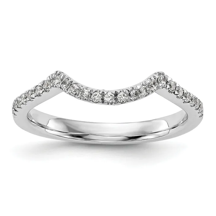 Rings Goldia 008ct CZ Solid Real 14K White Gold Wedding Wedding Band Ring