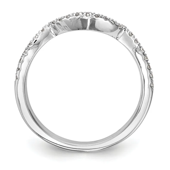 Rings Goldia 008ct CZ Solid Real 14K White Gold Wedding Wedding Band Ring