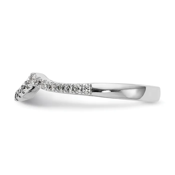 Rings Goldia 008ct CZ Solid Real 14K White Gold Wedding Wedding Band Ring