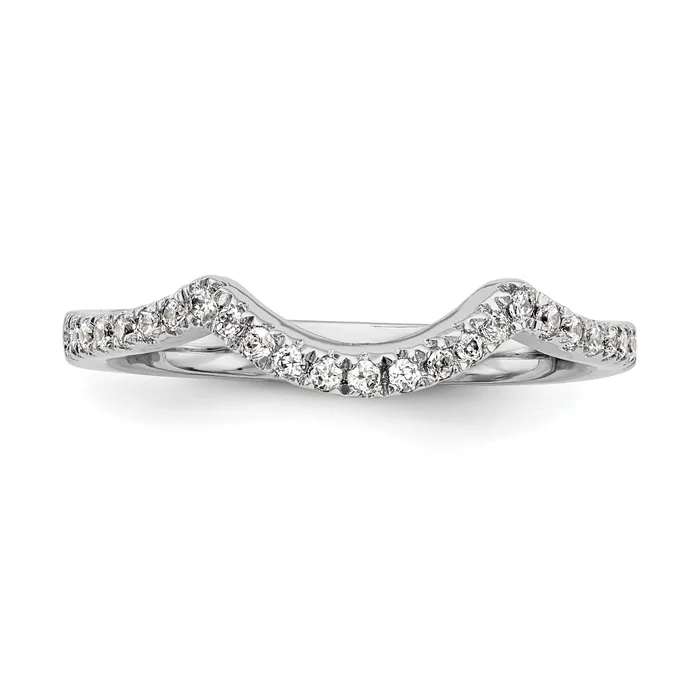 Rings Goldia 008ct CZ Solid Real 14K White Gold Wedding Wedding Band Ring