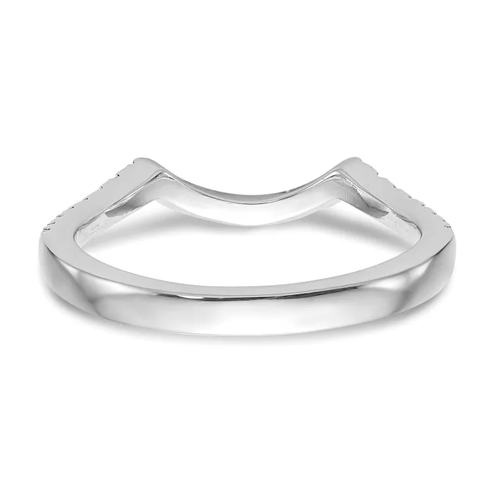 Rings Goldia 008ct CZ Solid Real 14K White Gold Wedding Wedding Band Ring