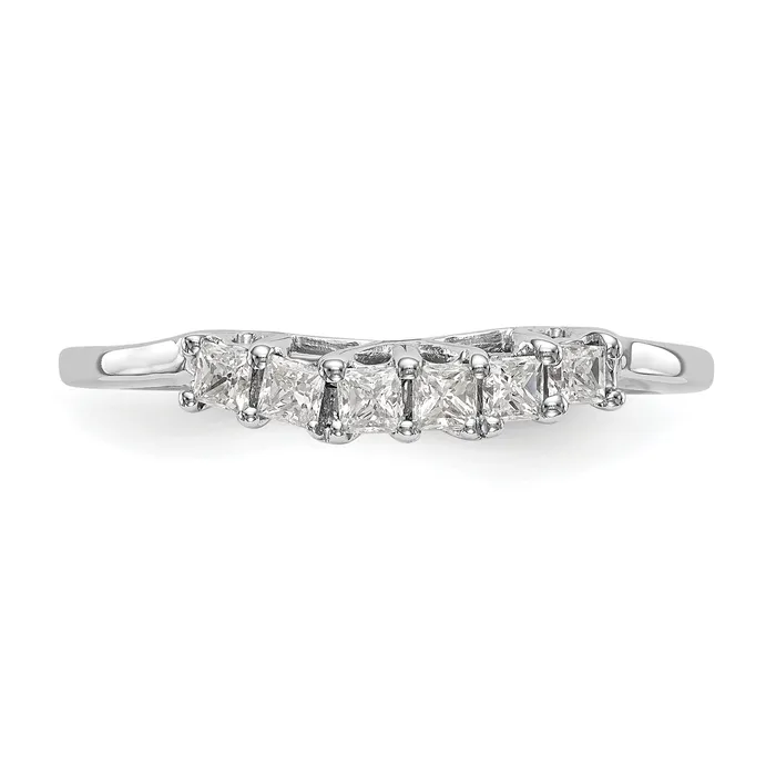 Rings Goldia 036ct CZ Solid Real 14k White Gold Wedding Wedding Band Ring