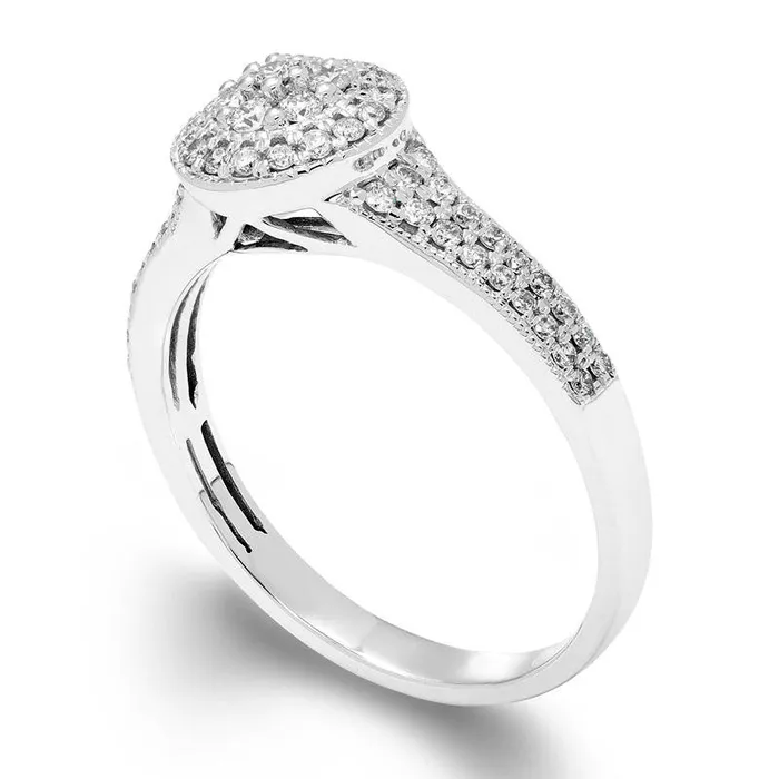 Rings Goldia 038 CT TW Composite Natural Diamond Frame Antique VintageStyle Engagement Ring in Solid 10K White Gold
