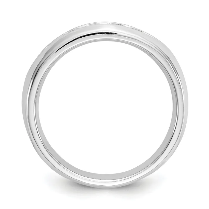 Rings Goldia 040ct CZ Solid Real 14K White Gold 5Stone Channel Wedding Band Ring