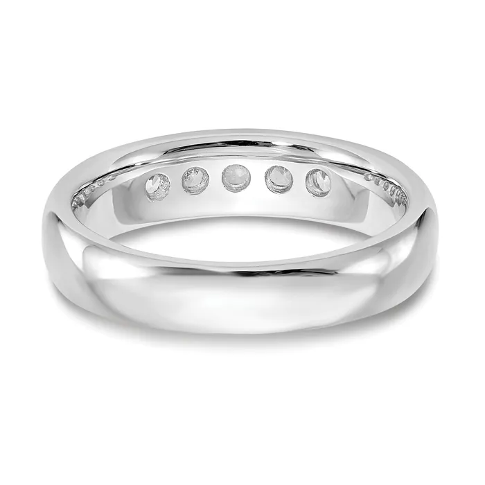Rings Goldia 040ct CZ Solid Real 14K White Gold 5Stone Channel Wedding Band Ring