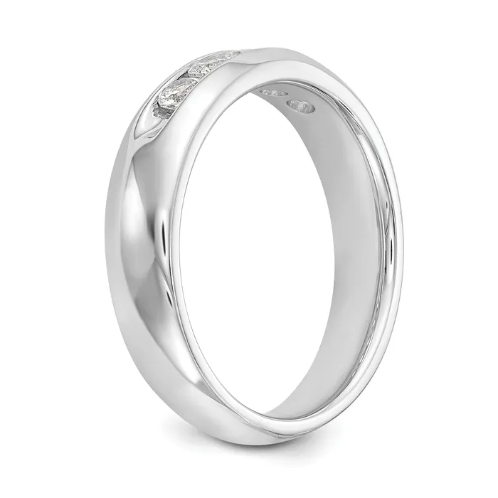 Rings Goldia 040ct CZ Solid Real 14K White Gold 5Stone Channel Wedding Band Ring