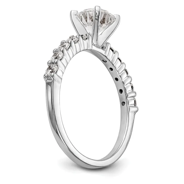Rings Goldia 050ct CZ Solid Real 14K White Gold Peg Set Engagement Ring