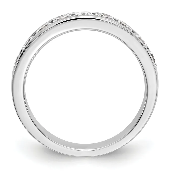 Rings Goldia 093ct CZ Solid Real 14K White Gold 9Stone Channel Wedding Band Ring