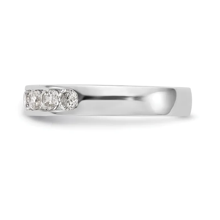 Rings Goldia 093ct CZ Solid Real 14K White Gold 9Stone Channel Wedding Band Ring